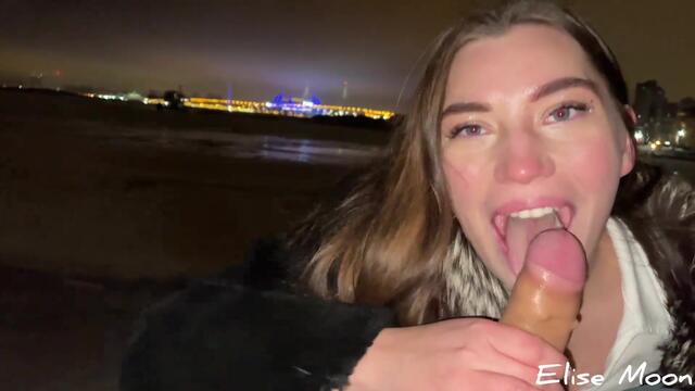 russian girl sucks hot cock in the bitter cold